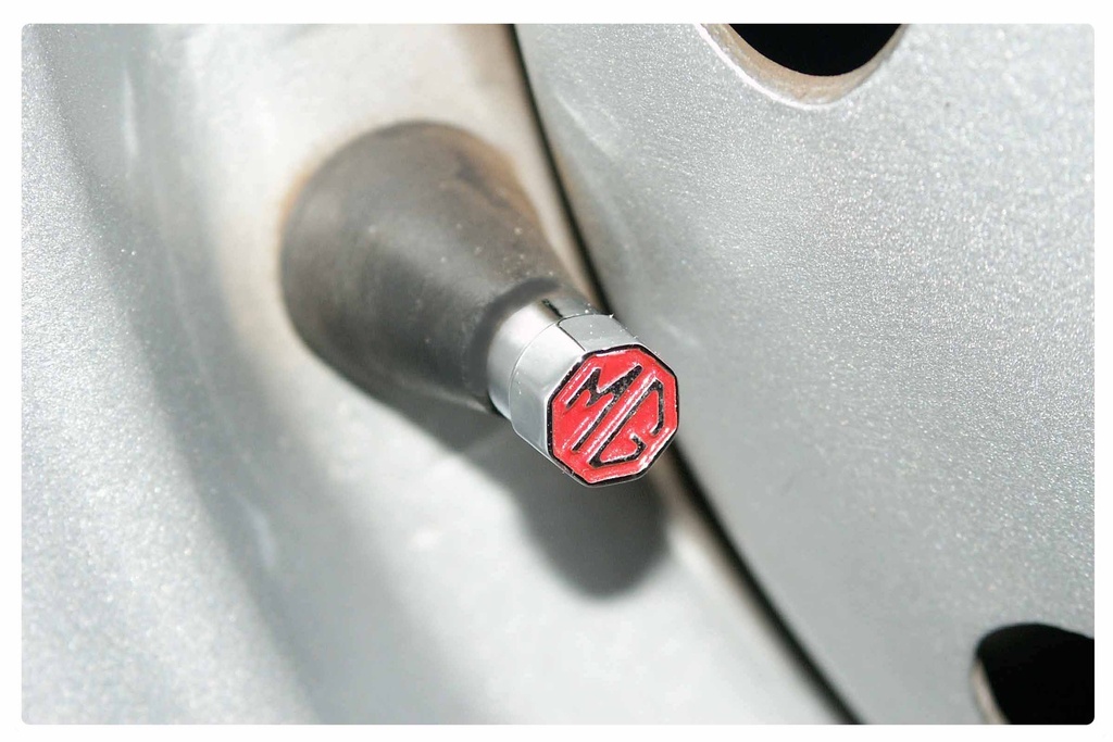 Plated MG Crest Schrader Valve Cap